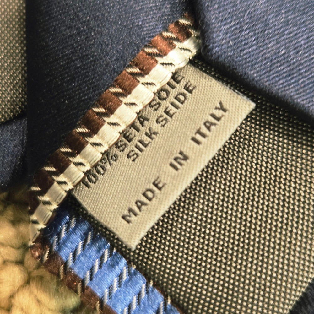 Canali 1934 Silk Tie Mens Navy Blue Striped Made in Italy Luxury Business Formal - Picture 5 of 7